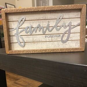 Rustic Wooden “Family” Table Decor